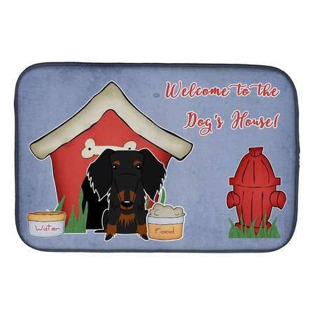 CAROLINES TREASURES Dog House Collection Wire Haired Dachshund Black Tan Dish Drying Mat BB2881DDM